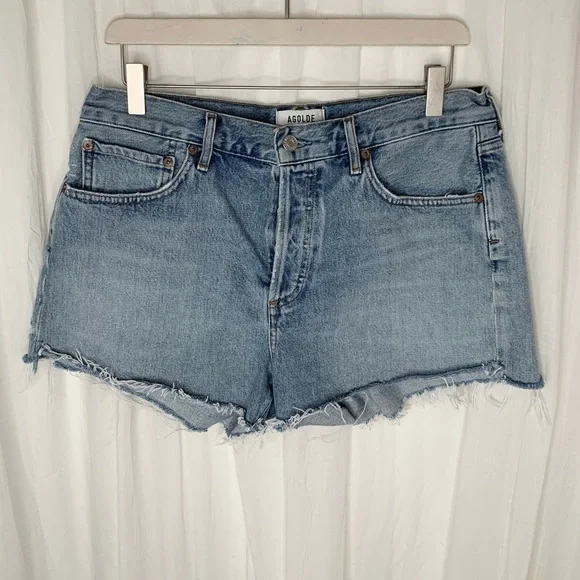 Agolde Parker Vintage Cut Off Shorts in Riptide